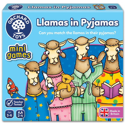 Orchard Toys Llamas in Pyjamas Mini Game, Small and Compact, Travel Game, Educational Game, Holiday Game, Perfect For Toddlers, Kids Age 3-6, Ideal Stocking Filler