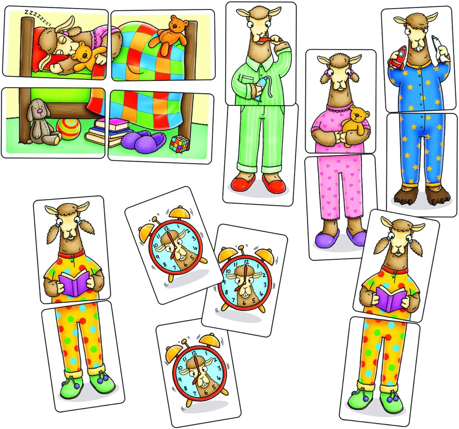 Orchard Toys Llamas in Pyjamas Mini Game, Small and Compact, Travel Game, Educational Game, Holiday Game, Perfect For Toddlers, Kids Age 3-6, Ideal Stocking Filler