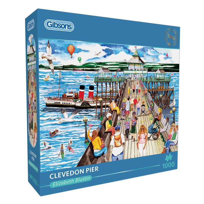 Clevedon Pier | 1000 Piece Jigsaw Puzzle | Seaside Holiday Puzzle | Sustainable Jigsaw Puzzle for Adults | Premium 100% Recycled Board | Great Gift for Adults | Gibsons Games