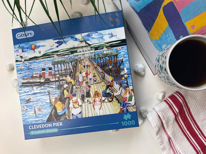 Clevedon Pier | 1000 Piece Jigsaw Puzzle | Seaside Holiday Puzzle | Sustainable Jigsaw Puzzle for Adults | Premium 100% Recycled Board | Great Gift for Adults | Gibsons Games