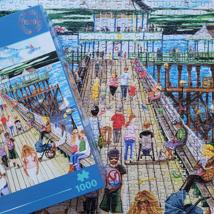 Clevedon Pier | 1000 Piece Jigsaw Puzzle | Seaside Holiday Puzzle | Sustainable Jigsaw Puzzle for Adults | Premium 100% Recycled Board | Great Gift for Adults | Gibsons Games