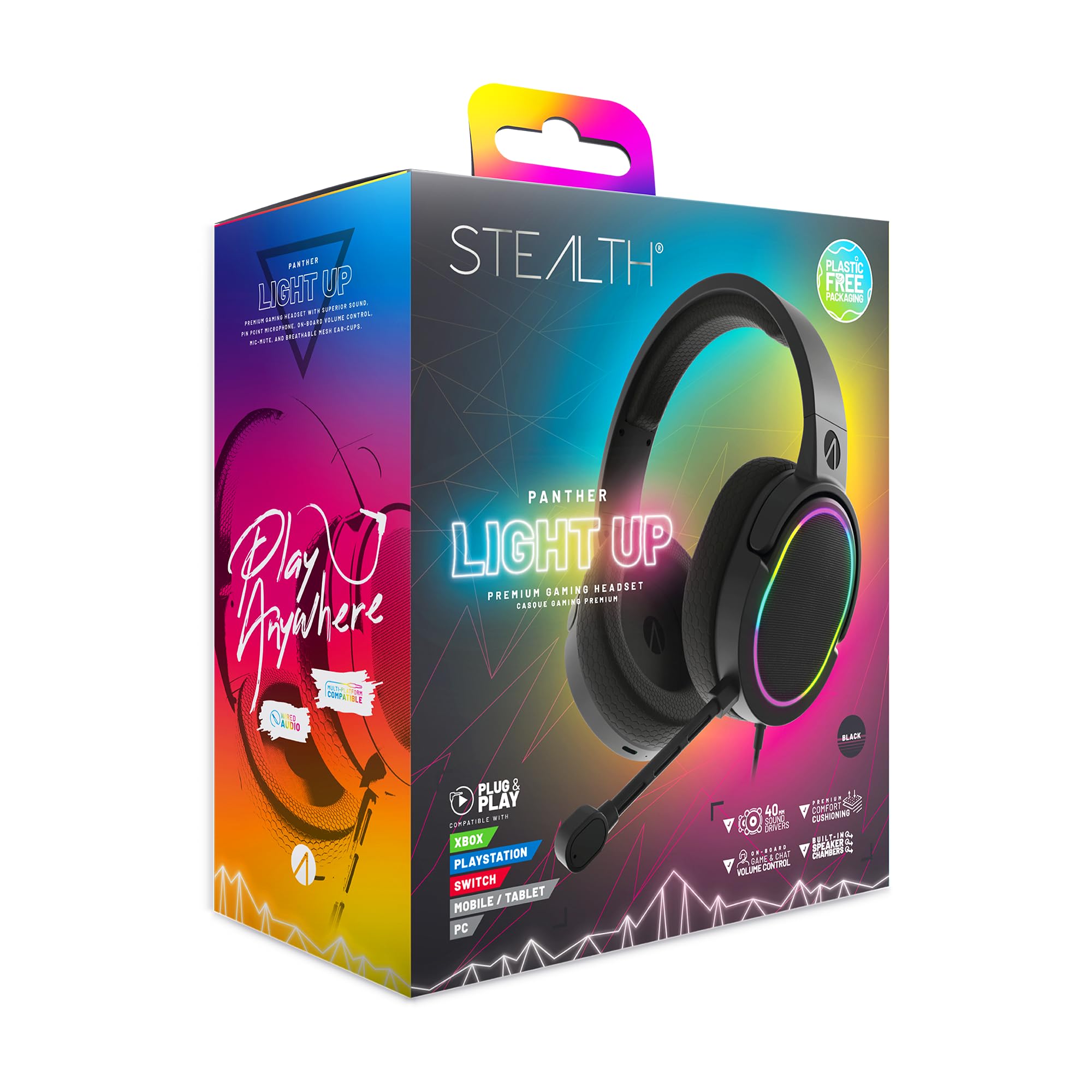 Stealth PANTHER Premium Gaming Headset For XBOX PS4/PS5 Switch PC - LED