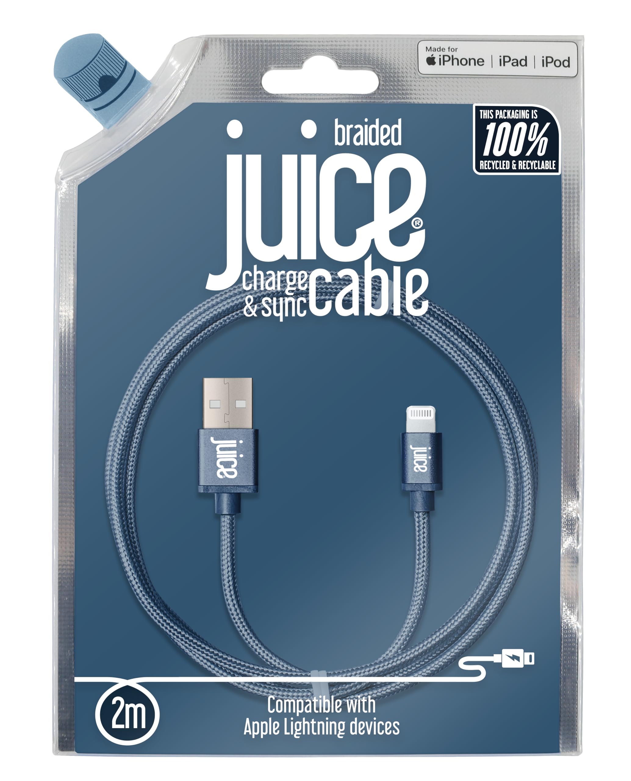 Juice 2m Apple iPhone Lightning Cable | iPhone 13, Max, Pro and Mini | iPhone12, Max, Pro and Mini | iphone 11, Pro, X, Xr | iPhone 8, 7, 6, SE | iPad –