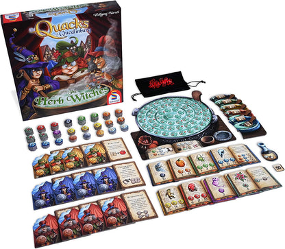 Schmidt | The Quacks of Quedlinburg: The Herb Witches | Board Game Expansion | Ages 10+ | 2-5 Players | 45+ Minutes Playing Time