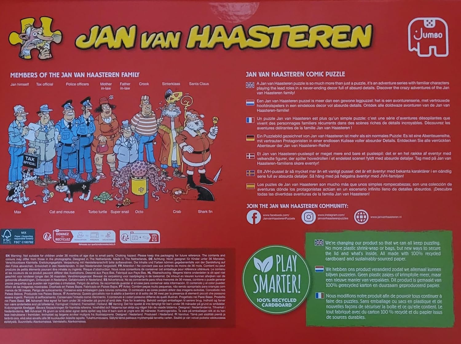 Jumbo Spiele GmbH JUM01815 Jan Van Haasteren: Voetbal EM 2024 (1000 stukjes