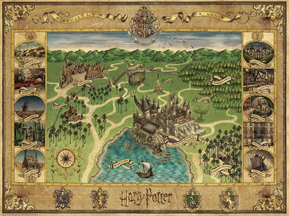 Ravensburger 12000720 - Hogwarts Map - 1500 pieces jigsaw puzzle – Puzzle for adults and kids age 14 years up, Harry Potter jigsaw, Harry Potter gifts