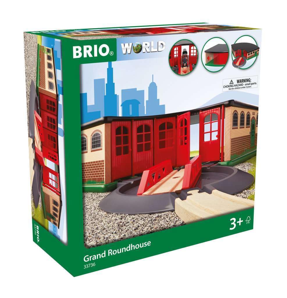 BRIO World Grand Roundhouse for Kids Age 3 Years Up - Wooden Railway Set Add On Accessories