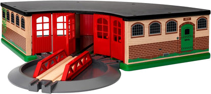 BRIO World Grand Roundhouse for Kids Age 3 Years Up - Wooden Railway Set Add On Accessories