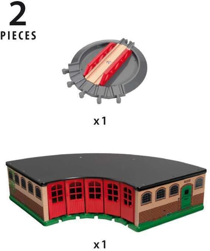 BRIO World Grand Roundhouse for Kids Age 3 Years Up - Wooden Railway Set Add On Accessories