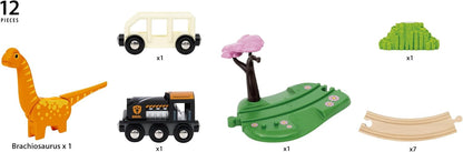 BRIO World Dinosaur Circle Toy Train Set for Kids Age 3 Years Up - Railway Acessories & Add Ons