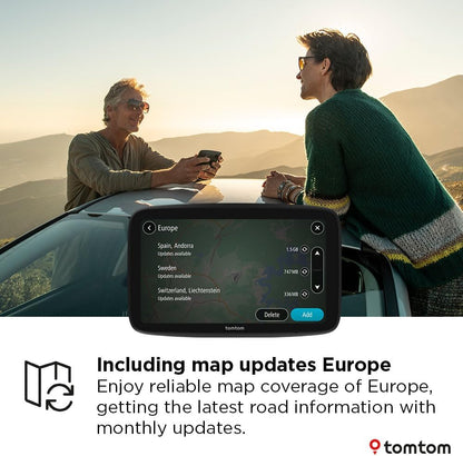 TomTom Car Sat Nav GO Classic 2nd (5 inch, with Traffic information, speed cam alert trial, Europe Map updates included, updates via WiFi, Moving Lane Guidance, integrated reversible mount)