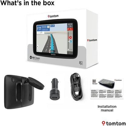 TomTom Car Sat Nav GO Classic 2nd (5 inch, with Traffic information, speed cam alert trial, Europe Map updates included, updates via WiFi, Moving Lane Guidance, integrated reversible mount)