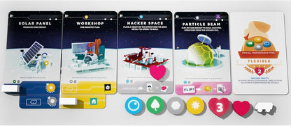 Sinister Fish Games: Moon - A Lunar Competitive Sci-Fi Board Game, A Pick & Pass Base-Building Game for 1-5 Players, Ages 10+