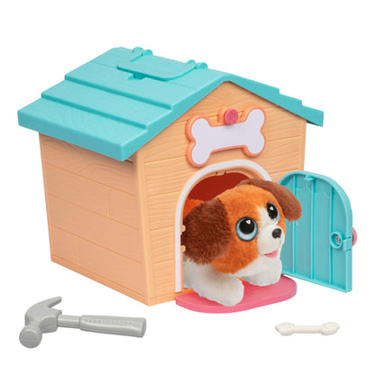 Little Live Pets My Puppy's Home Minis - Teal & Orange Home Plush Toy Puppy and Kennel Playset Surprise Reveal! Build Your Puppy's Home, Name Your Puppy and SURPRISE! Puppy Appears!