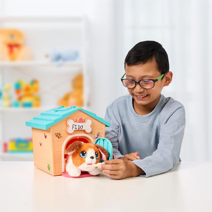 Little Live Pets My Puppy's Home Minis - Teal & Orange Home Plush Toy Puppy and Kennel Playset Surprise Reveal! Build Your Puppy's Home, Name Your Puppy and SURPRISE! Puppy Appears!