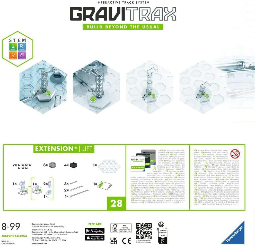 Ravensburger GraviTrax Lift Expansion Pack Add On Extension Accessory - Marble Run and Construction Toy For Kids Age 8 Years and Up