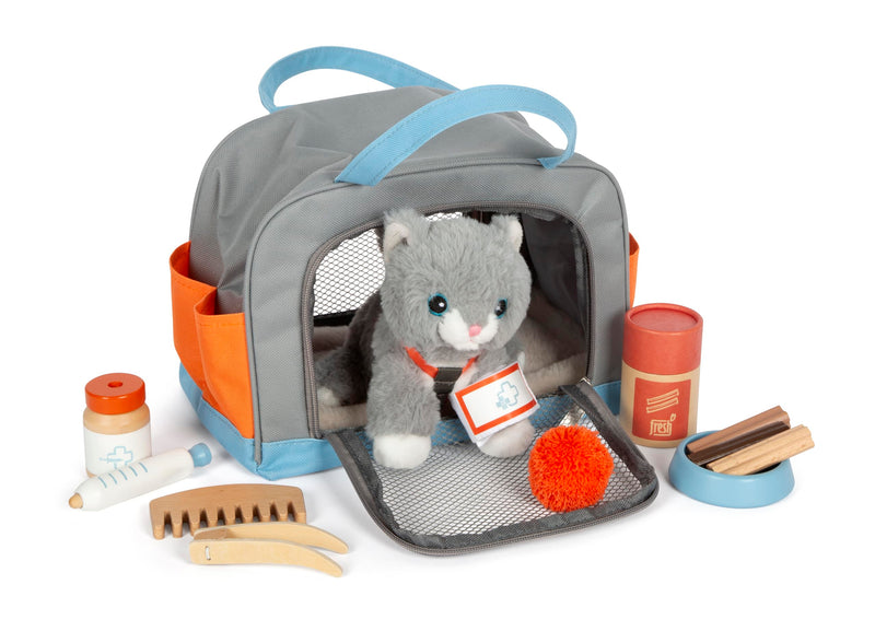 Small Foot - Small Foot - Knuffel Kat met Draagtas en Verzorgingsset