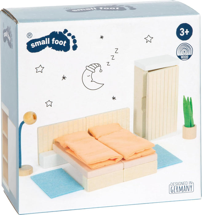 small foot houten poppenhuis meubels slaapkamer, meubelset voor het poppenhuis, voor kinderen vanaf 3 jaar, 12631