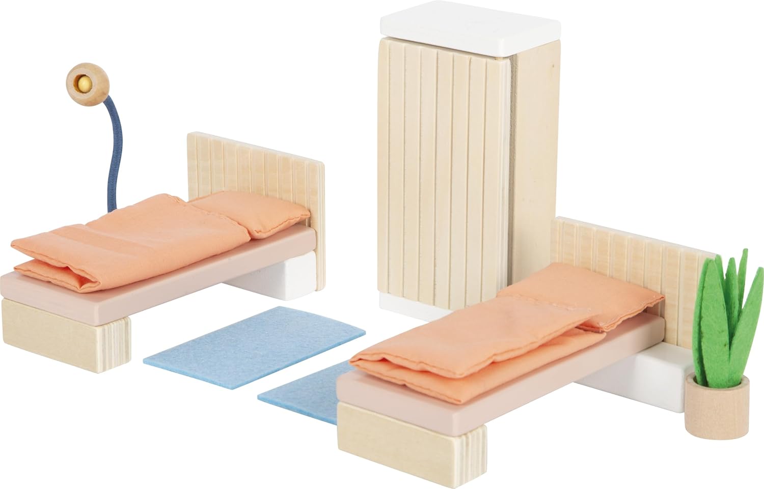 small foot houten poppenhuis meubels slaapkamer, meubelset voor het poppenhuis, voor kinderen vanaf 3 jaar, 12631