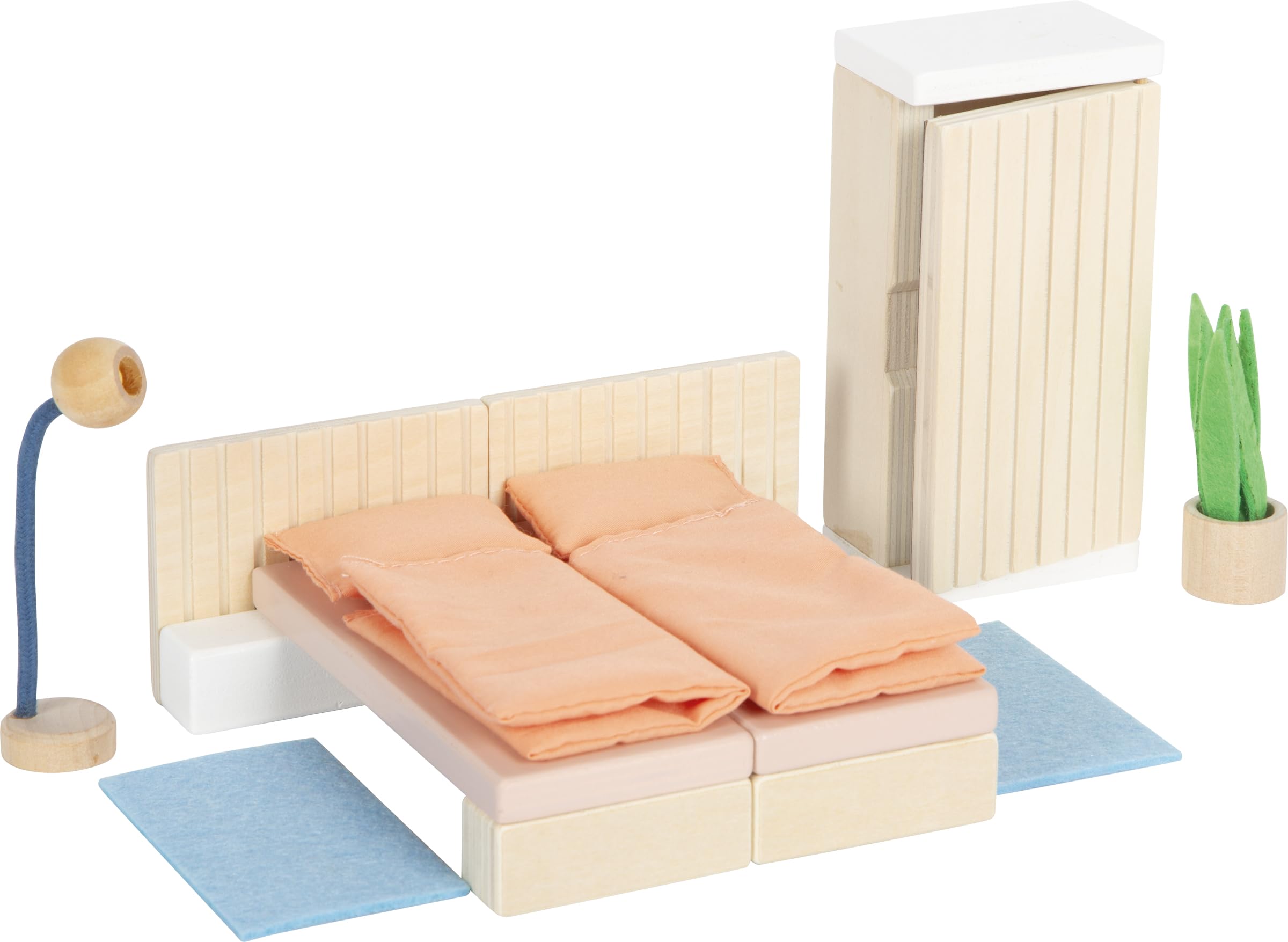 small foot houten poppenhuis meubels slaapkamer, meubelset voor het poppenhuis, voor kinderen vanaf 3 jaar, 12631