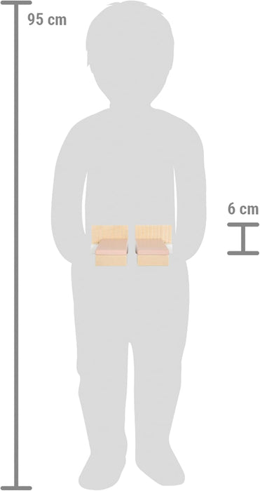small foot houten poppenhuis meubels slaapkamer, meubelset voor het poppenhuis, voor kinderen vanaf 3 jaar, 12631