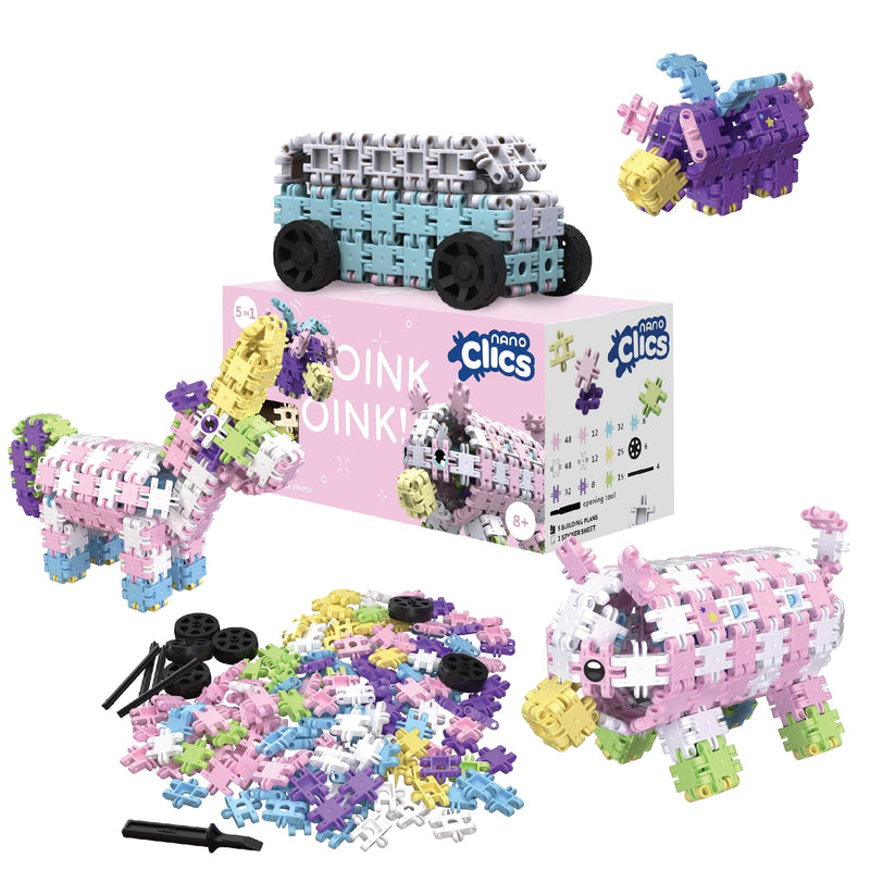 Nano Clics Fantasy Builders 250, Konstruktionsspielzeug für Kinder ab 8 Jahren, kreatives Lernspielzeug im 250-teiligen Set, Bausteine für Mädchen und Jungen, Montessori STEM, dauerhaftes Spielzeug