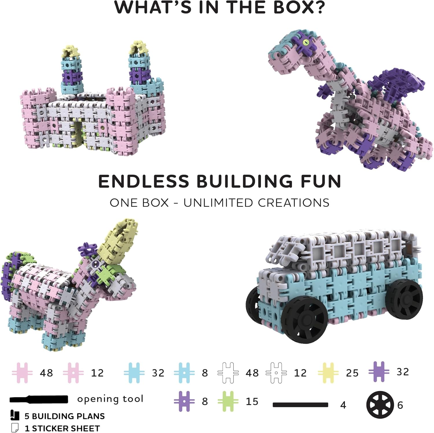 Nano Clics Fantasy Builders 250, Konstruktionsspielzeug für Kinder ab 8 Jahren, kreatives Lernspielzeug im 250-teiligen Set, Bausteine für Mädchen und Jungen, Montessori STEM, dauerhaftes Spielzeug