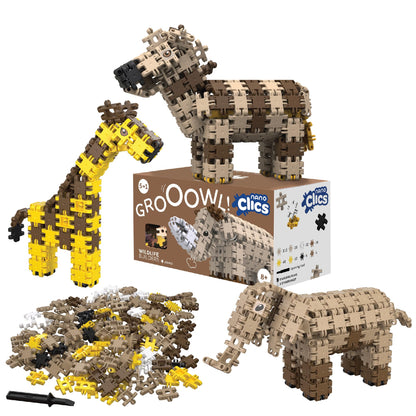Nano Clics Wildlife 250, Konstruktionsspielzeug für Kinder ab 8 Jahren, kreatives Lernspielzeug im 250-teiligen Set, Bausteine für Mädchen und Jungen, Montessori STEM, dauerhaftes Spielzeug