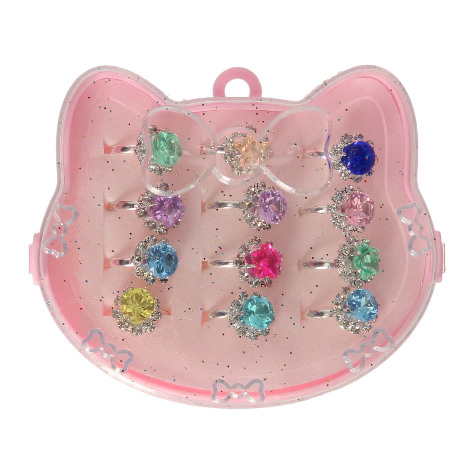 Set di anelli a forma di cuore, 12 pezzi.
