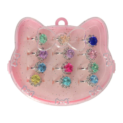 Set di anelli a forma di cuore, 12 pezzi.