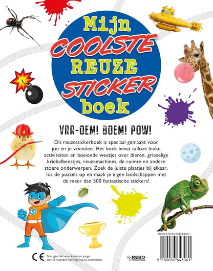 Mijn coolste reuzestickerboek - Reuzestickerboeken: Feitjes, puzzels, paren zoeken, kleuren en veel stickerpret...