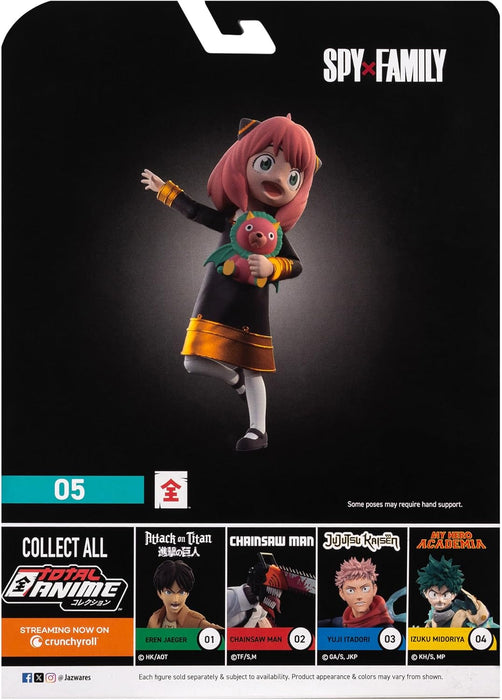 Total Anime Spy X Family Anya Forger - 6.5-Inch Scale Figure with Swappable Faceplates, Alternate Hands, Teddy Bear, and TV Set