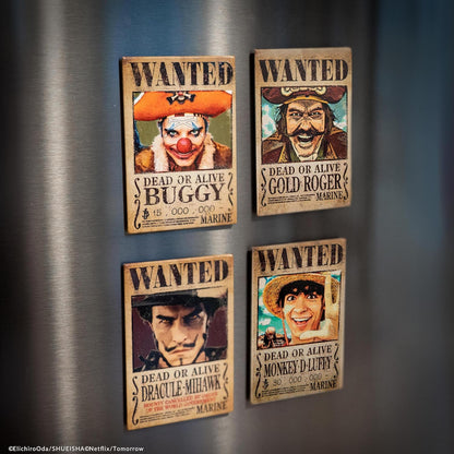 Cinereplicas One Piece Set of 4 Official Licensed Wanted Magnets