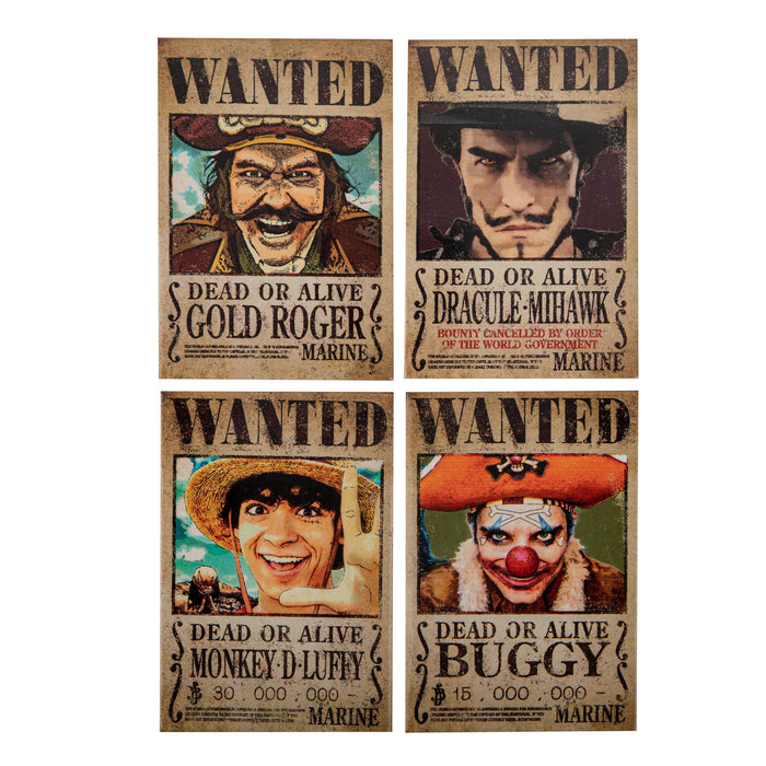 Cinereplicas One Piece Set of 4 Official Licensed Wanted Magnets