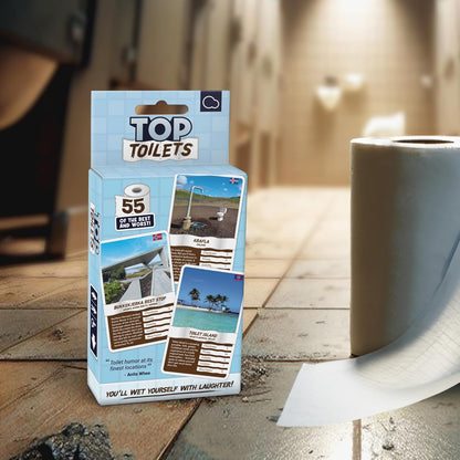 Bubblegum Stuff Top Toilets - 55 Best & Worst Loos - Outcore Your Opponents - Steal Every Toilet - Win The Game For Lavatory Lovers - 55 Flashcards (17.5 x 8.5cm)