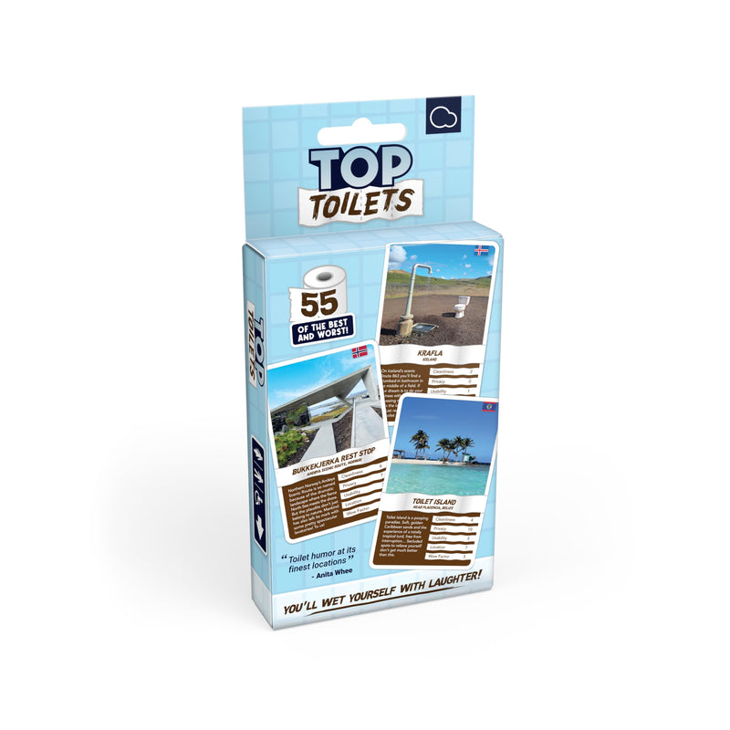 Bubblegum Stuff Top Toilets - 55 Best & Worst Loos - Outcore Your Opponents - Steal Every Toilet - Win The Game For Lavatory Lovers - 55 Flashcards (17.5 x 8.5cm)