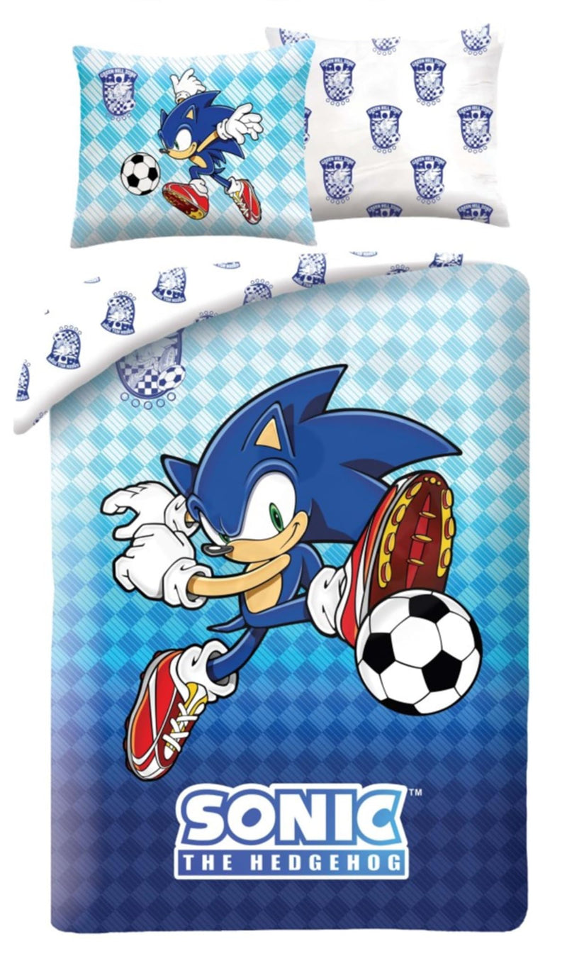 Halantex SONIC SOCCER – Duvet Cover Set 140 x 200 cm with Pillowcase 70 x 90 cm – 100% Polyester Multi-Coloured