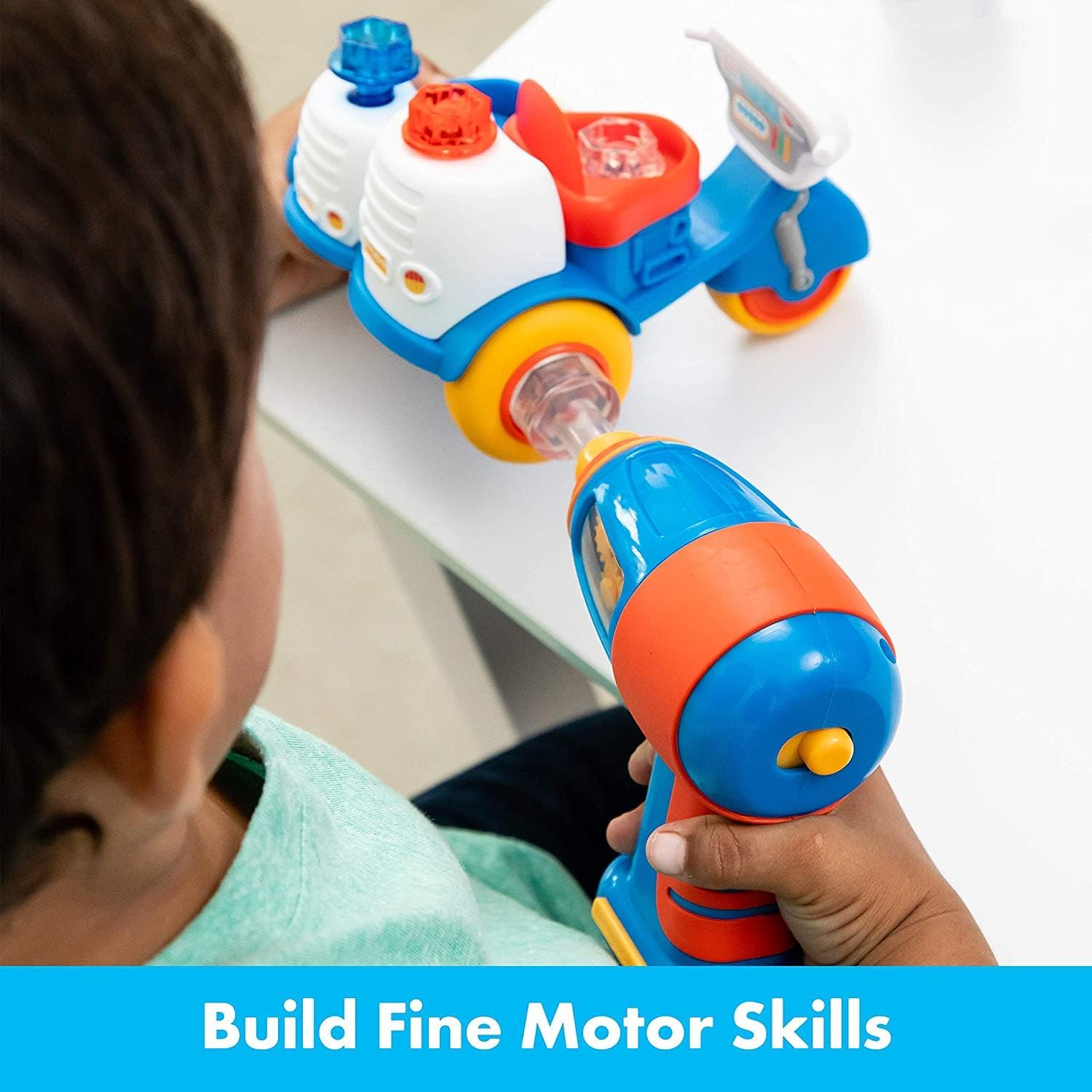 Moto de policía con figuras atornillables Bolt Buddies de Design & Drill de Learning Resources, juguete de construcción para desarrollar la motricidad fina