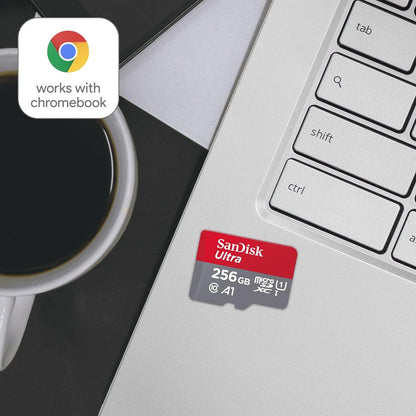 SanDisk 64GB Ultra microSDXC card for Chromebook + SD adapter up to 140 MB/s with A1 App Performance UHS-I Class 10 U1