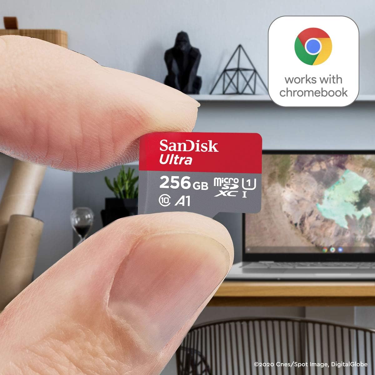 SanDisk 64GB Ultra microSDXC card for Chromebook + SD adapter up to 140 MB/s with A1 App Performance UHS-I Class 10 U1