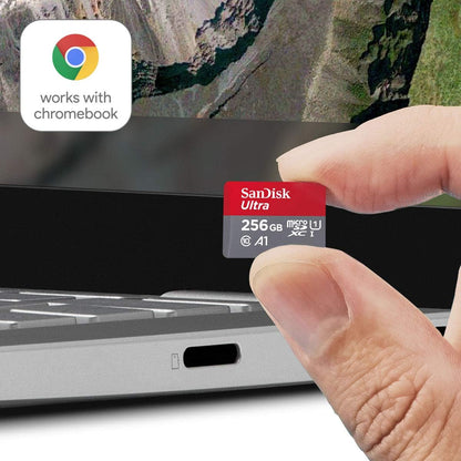SanDisk 64GB Ultra microSDXC card for Chromebook + SD adapter up to 140 MB/s with A1 App Performance UHS-I Class 10 U1