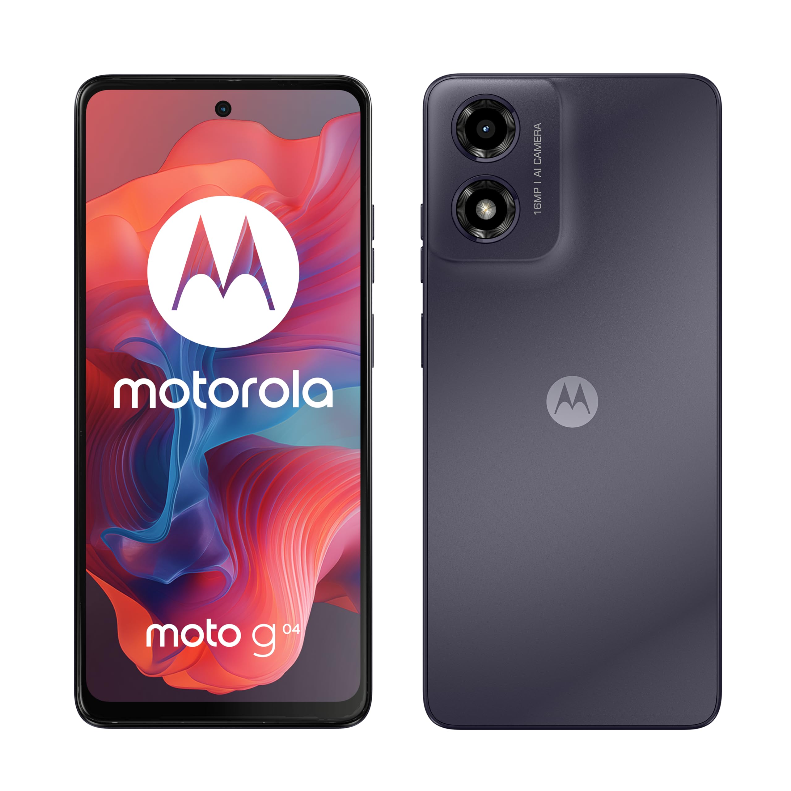 Motorola moto g04 Smartphone (6,53“ HD+ Display, 50 MP Camera, 4/64 GB, 5000 mAh Battery, Android Concord Black