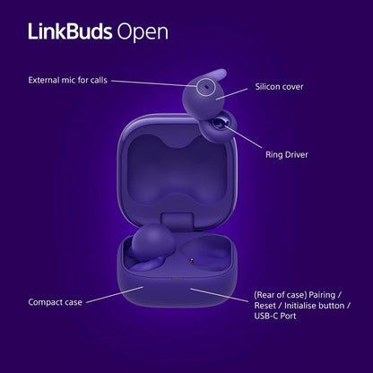 Sony LinkBuds Fit x Olivia Rodrigo: Truly Wireless Noise Cancelling Bluetooth Earbuds - All Day Comfort, IPX4, Hi-Res Audio, Ambient Sound Mode, 21Hrs Battery, Multipoint, iOS & Android - Violet