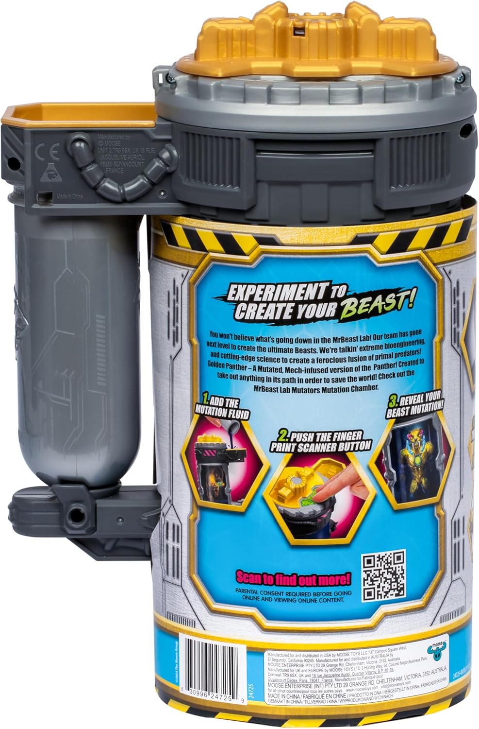 MrBeast Lab Mutators: Mutate The Ultimate Beast! Perform Experiments and Unlock a MrBeast-Exclusive Golden Panther Action Figure. Collect 3 Other Panthers: Iconic, Stealth, and Metallic Panthers.