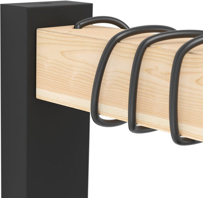 Eglo Townshend Wall Lamp In Black And Fsc-Approved Wood