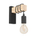 Eglo Townshend Wall Lamp In Black And Fsc-Approved Wood