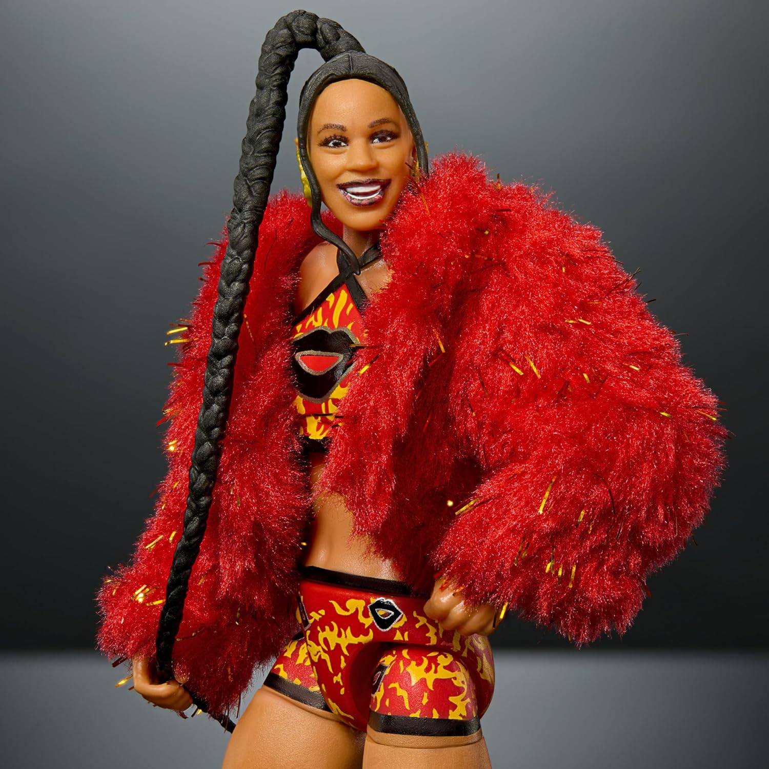Mattel WWE Ultimate Edition Action Figure & Accessories, 6-inch Bianca Belair Collectible Set, Swappable Heads & Hands, Entrance Gear & 30 Articulation Points, HVF84