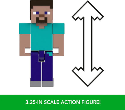 Mattel Collection de figurines et accessoires Minecraft, échelle de 8,3 cm avec motif pixelisé (les personnages peuvent varier