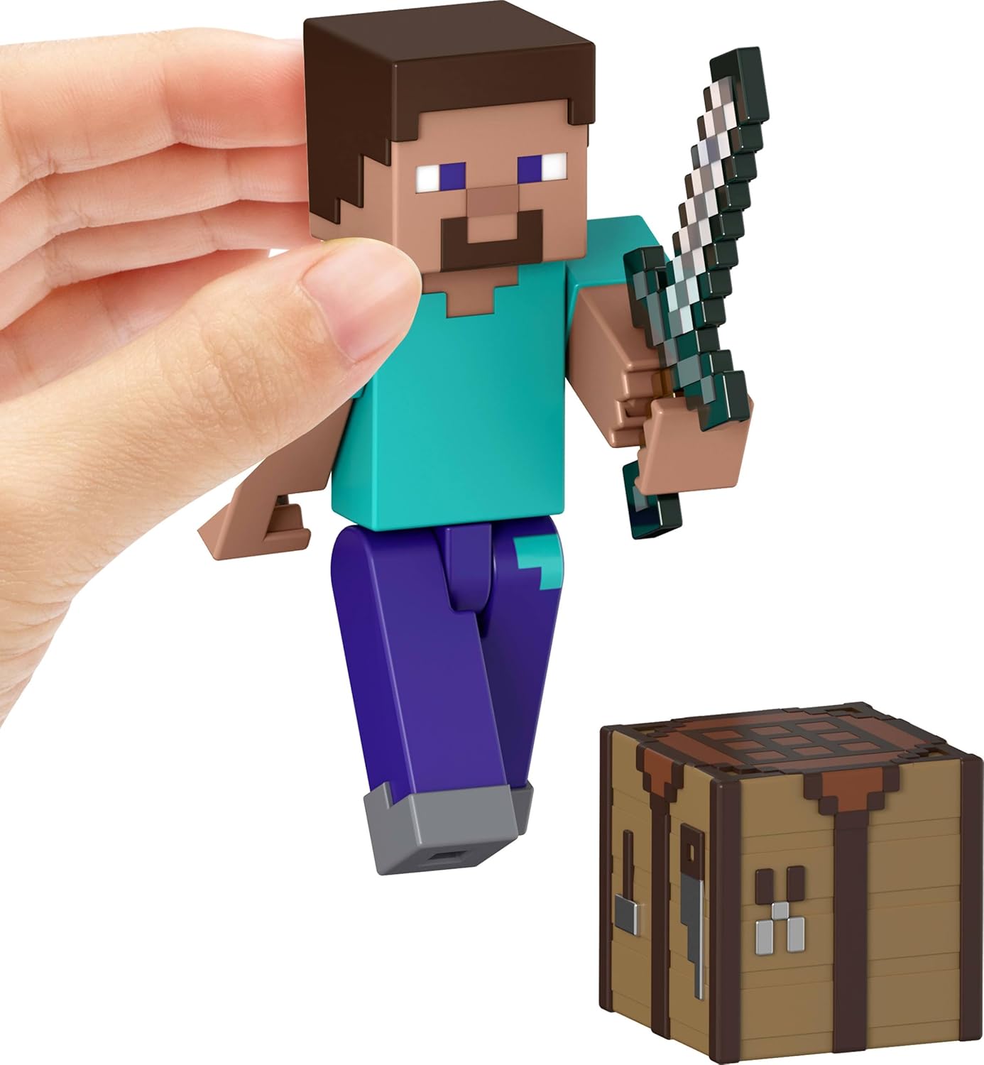 Mattel Collection de figurines et accessoires Minecraft, échelle de 8,3 cm avec motif pixelisé (les personnages peuvent varier