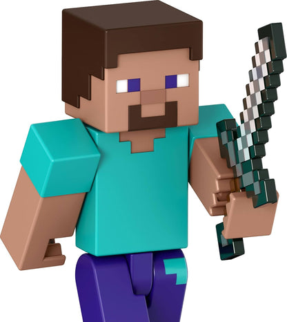 Mattel Collection de figurines et accessoires Minecraft, échelle de 8,3 cm avec motif pixelisé (les personnages peuvent varier